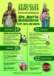 Cartaz Festas em Honra de Santa Maria Madalena 2024 - Madalena