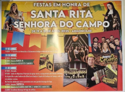 Cartaz Festas em Honra de Santa Rita 2025 - Argoncilhe