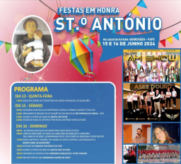 Cartaz Festas em Honra de Santo António 2024 - Quinchães