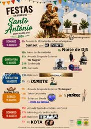 Cartaz Festas em honra de Santo António 2026 - Casais de Vera Cruz