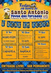 Cartaz Festas em honra de Santo António 2026 - Póvoa das Forcadas