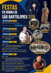 Cartaz Festas em honra de São Bartolomeu 2026 - Ribeira de Pena