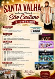 Cartaz Festas em Honra de São Caetano 2026 - Santa Valha