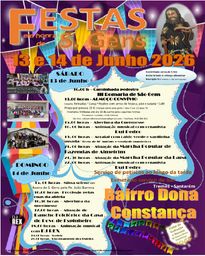 Cartaz Festas em Honra de São Gens 2026 - Bairro Dona Constança