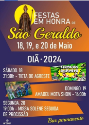 Cartaz Festas em Honra de São Geraldo 2024 - Oiã