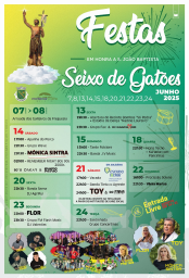 Cartaz Festas em Honra de São João Baptista 2025 - Seixo de Gatões