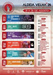 Cartaz Festas em Honra de São João Baptista 2026 - Aldeia Velha