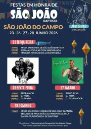 Cartaz Festas em honra de São João Baptista 2026 - São João do Campo
