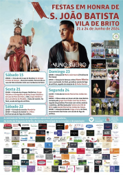 Cartaz Festas em Honra de São João Batista 2024 - Vila de Brito