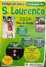 Cartaz Festas em Honra de São Lourenço 2024 - Paço de Sousa