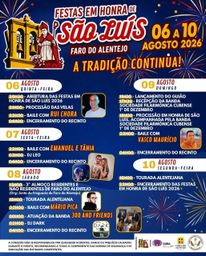 Cartaz Festas em honra de São Luís 2026 - Faro do Alentejo
