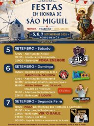Cartaz Festas em honra de São Miguel 2026 - Porto de Mós