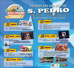 Cartaz Festas em Honra de São Pedro 2024 - Penude