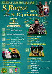 Cartaz Festas em Honra de São Roque 2025 - Felgueiras
