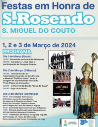 Cartaz Festas em Honra de São Rosendo 2024 - São Miguel do Couto