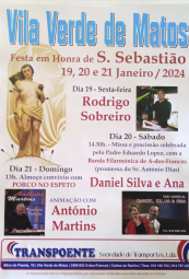 Cartaz Festas em Honra de São Sebastião 2024 - Vila Verde de Matos