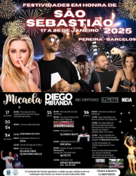 Cartaz Festas em Honra de São Sebastião 2025 - Barcelos