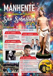 Cartaz Festas em Honra de São Sebastião 2025 - Manhente