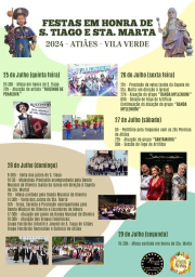 Cartaz Festas em honra de São Tiago 2024 - Atiães