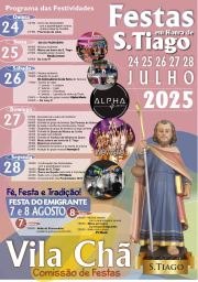 Cartaz Festas em Honra de São Tiago 2025 - Vila Chã