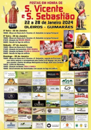 Cartaz Festas em Honra de São Vicente e São Sebastião 2024 - Oleiros