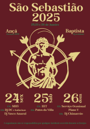Cartaz Festas em Honra e São Sebastião 2025 - Ança