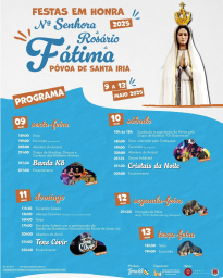 Cartaz Festas em Honra Nossa Sra do Rosario de Fatima 2025 - Póvoa de Santa Iria