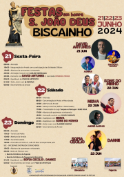 Cartaz Festas em Honra S. João de Deus 2024 - Biscainho