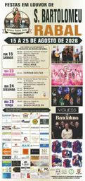 Cartaz Festas em louvor de S. Bartolomeu 2026 - Rabal