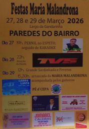 Cartaz Festas Maria Malandrona 2026 - Paredes do Bairro