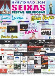 Cartaz Festas Religiosas em honra de Santa Luzia e Nossa Senhora do Bom Parto 2026 - Seixas