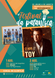 Cartaz Festival da Patanisca 2025 - Cercal do Alentejo