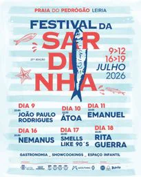 Cartaz Festival da Sardinha 2026 - Praia do Pedrógão
