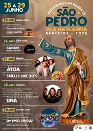 Cartaz Festividades em honra de São Pedro 2026 - Vila Frescainha
