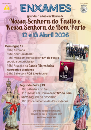Cartaz Grandes festas em Honra de N. Srª Fastio e N. Srª Bom Parto