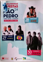 Cartaz Grandiosas Festas em honra de São Pedro 2024 - Lousada