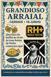 Cartaz Grandioso Arraial 2025 - Cardais