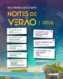 Cartaz Noites de Verão 2026 - Vila Franca do Campo