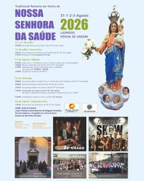Cartaz Romaria em honra de Nossa Senhora da Saúde 2026 - Póvoa de Varzim