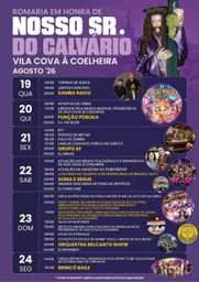 Cartaz Romaria em honra de Nosso Sr. do Calvário 2026 - Vila Cova à Coelheira