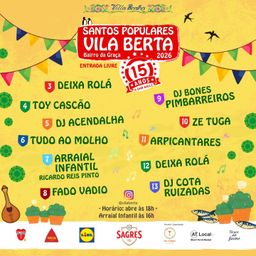 Cartaz Santos Populares 2026 - Vila Berta