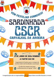 Cartaz Sardinhada Centro Cultural e Recreativo Carvalhal da Aroeira 2026 - Carvalhal da Aroeira