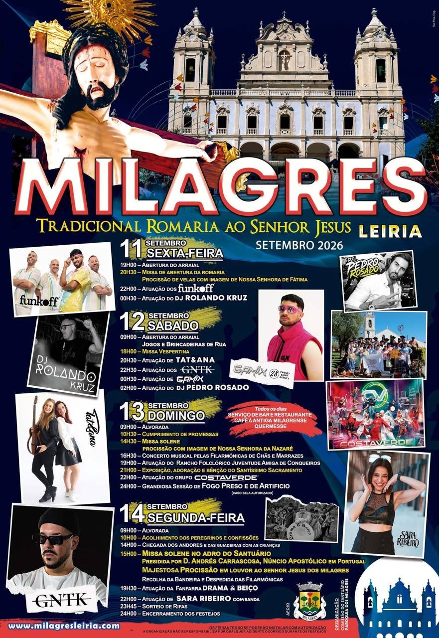 Cartaz Tradicional Romaria ao Senhor Jesus 2026 - Leiria