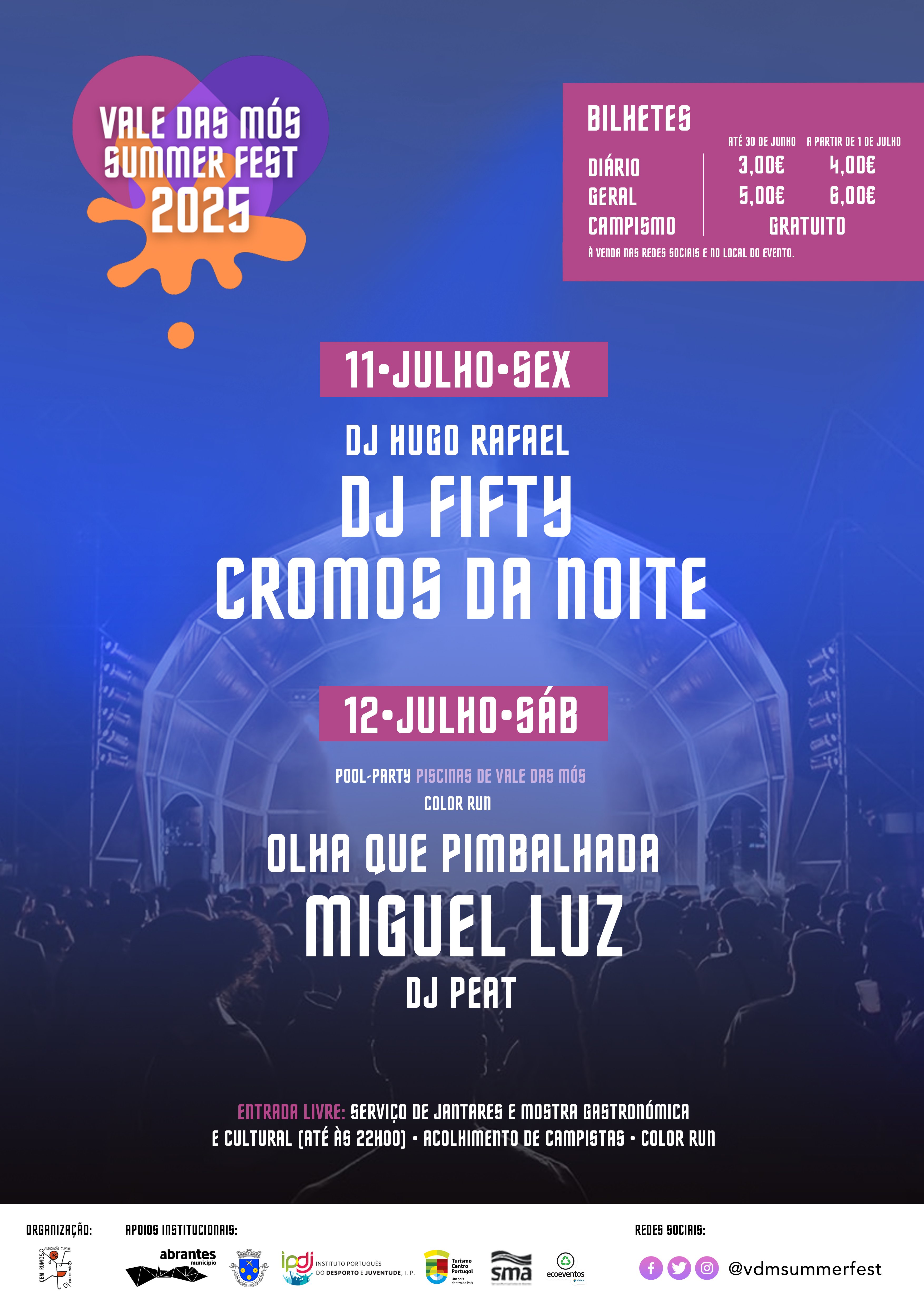 Cartaz Vale das Mós Summer Fest 2025 - Abrantes