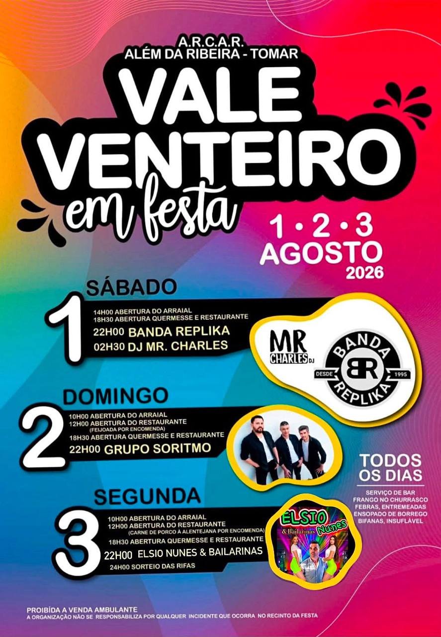 Cartaz Vale Venteiro em Festa 2026 - Além da Ribeira