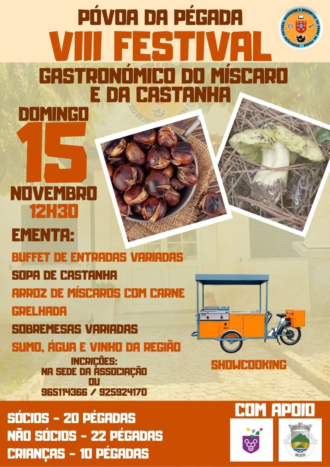 Cartaz VIII Festival Gastronómico do Míscaro e da Castanha 2026 - Beijós