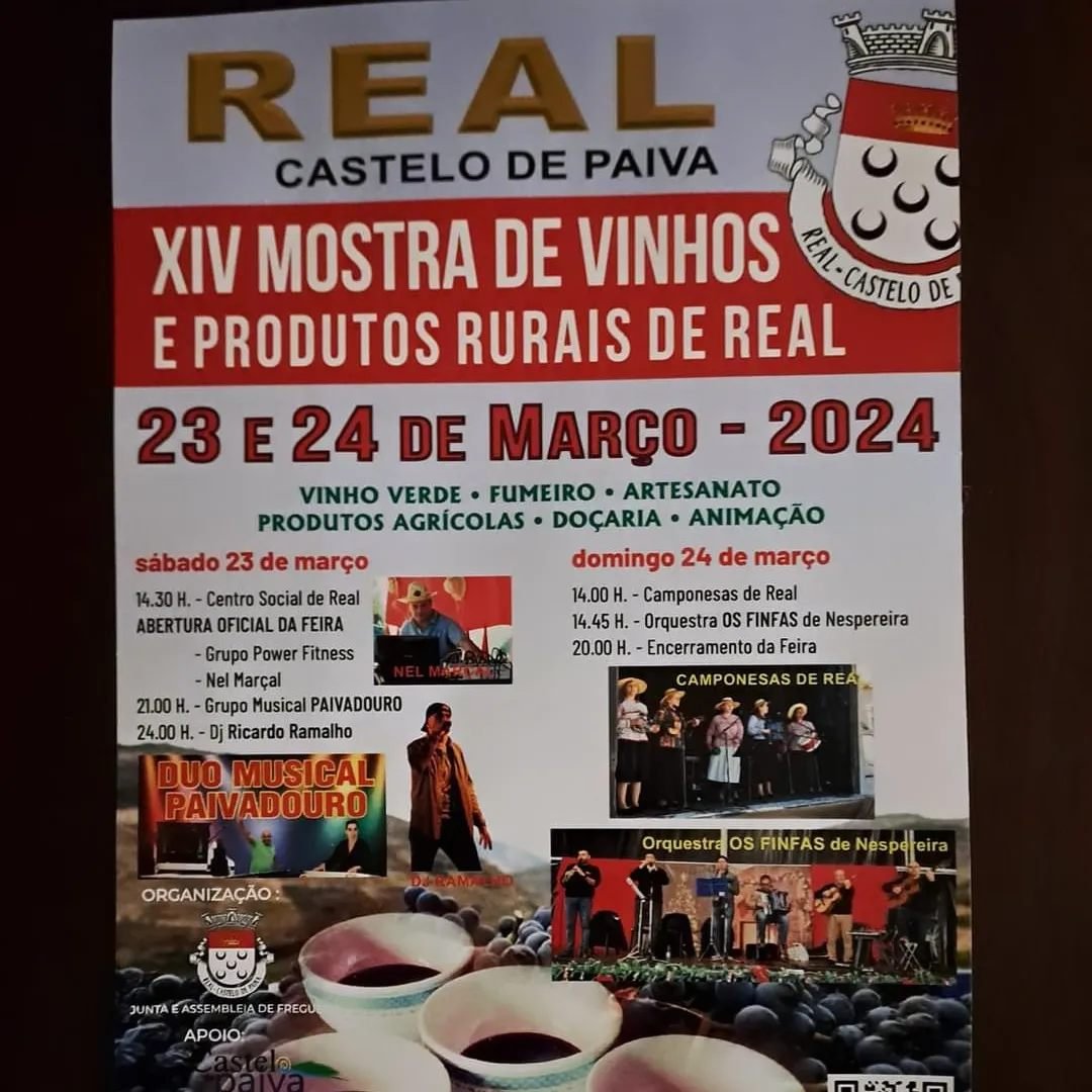 Cartaz XIV Mostra de Vinhos e Produtos Rurais de Real 2024 - Real