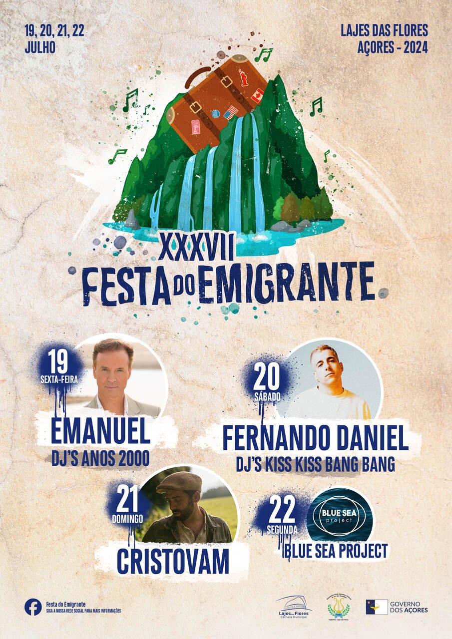 Cartaz XXXVII Festa do Emigrante 2024 - Lajes das Flores